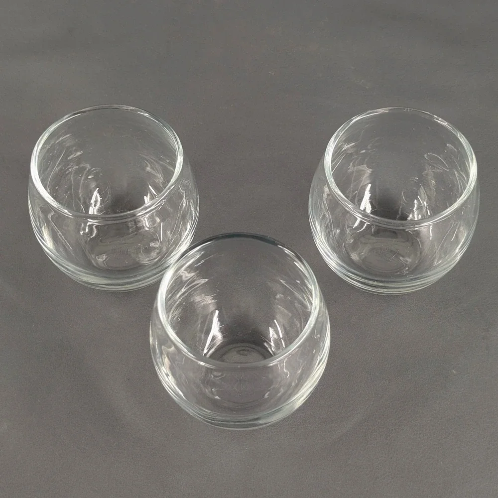 Set of 3 Clear Glass Round Votive Candle Holders Small Succulent Planters 2.25in